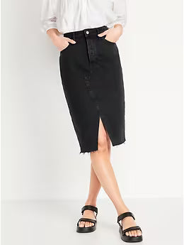 OLD NAVY - Higher-High Waisted Split-Front Skirt