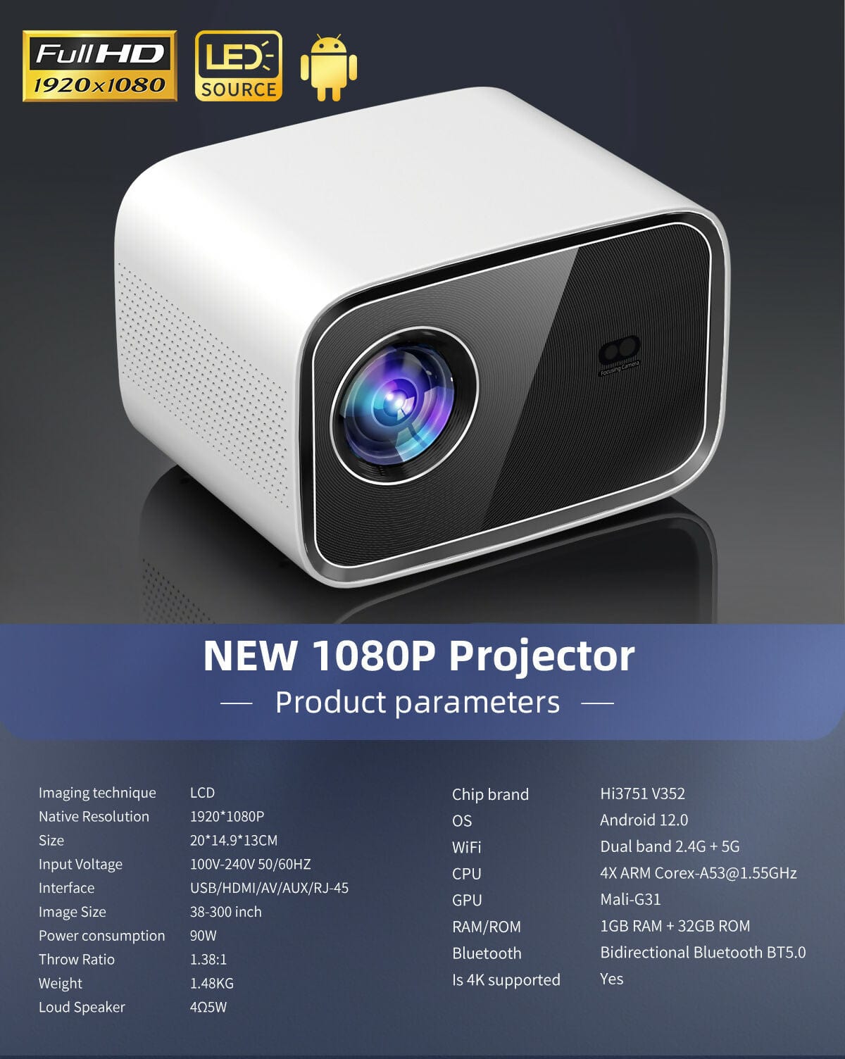 CONQUEROR Cameras, Studio & Accessories CONQUEROR - PROJECTOR VIDEO VPJ702