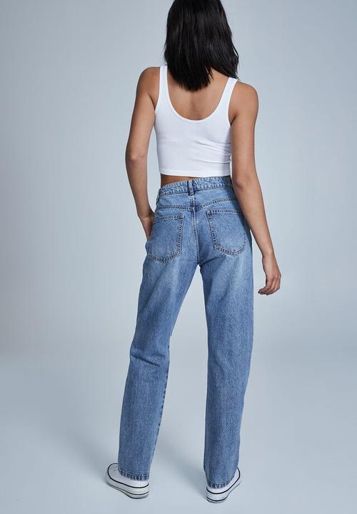 COTTON ON Womens Bottoms M / Blue COTTON ON - Long Straight Leg Jean in Mid
