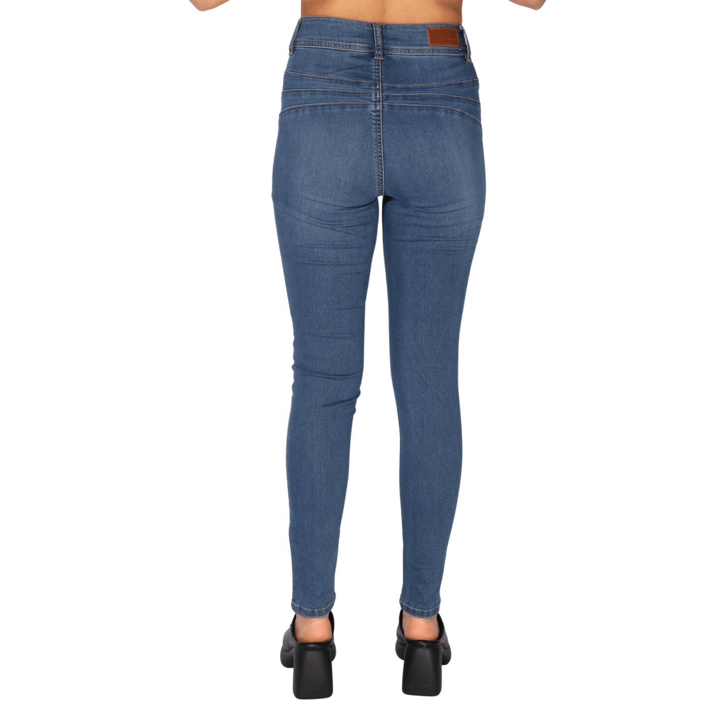 DOLLHOUSE Womens Bottoms S / Blue / 26-27 DOLLHOUSE - Double Button Skinny Jeans