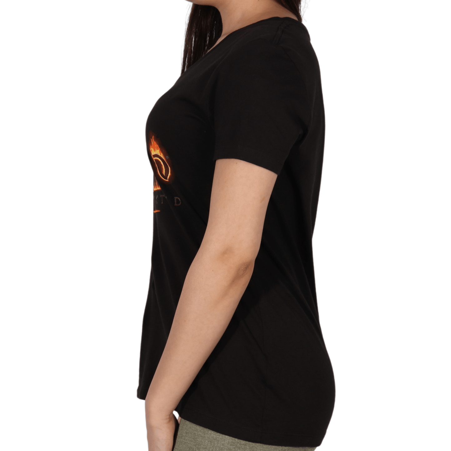 FANATICS Womens Tops S / Black FANATICS - Printed V Neck T-shirt