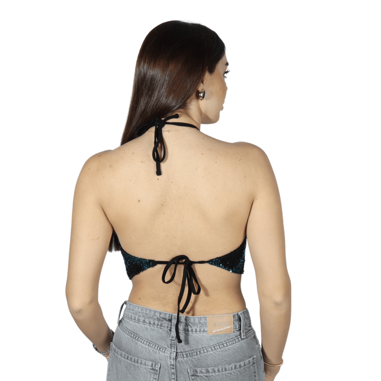 FB SISTER Womens Tops FB SISTER - Bandana Blouse Backless Crop Top