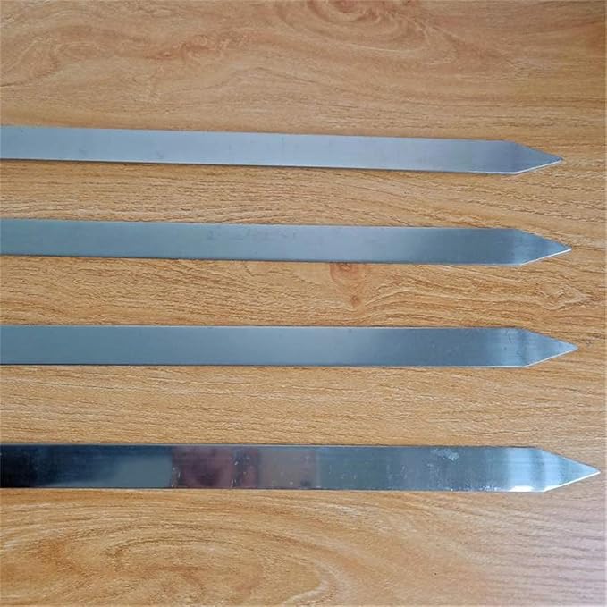 GRILL MEISTER Barbecue & Accessories Silver GRILL MEISTER - Stainless Steel Flat Wide Barbecue Two Pieces