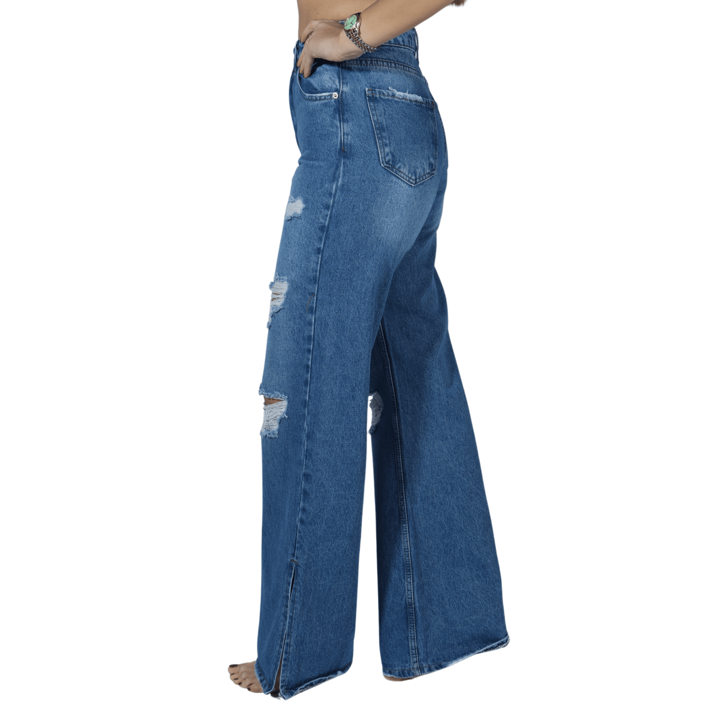 HAPPY PINK Womens Bottoms HAPPY PINK - Two Open sides Jeans