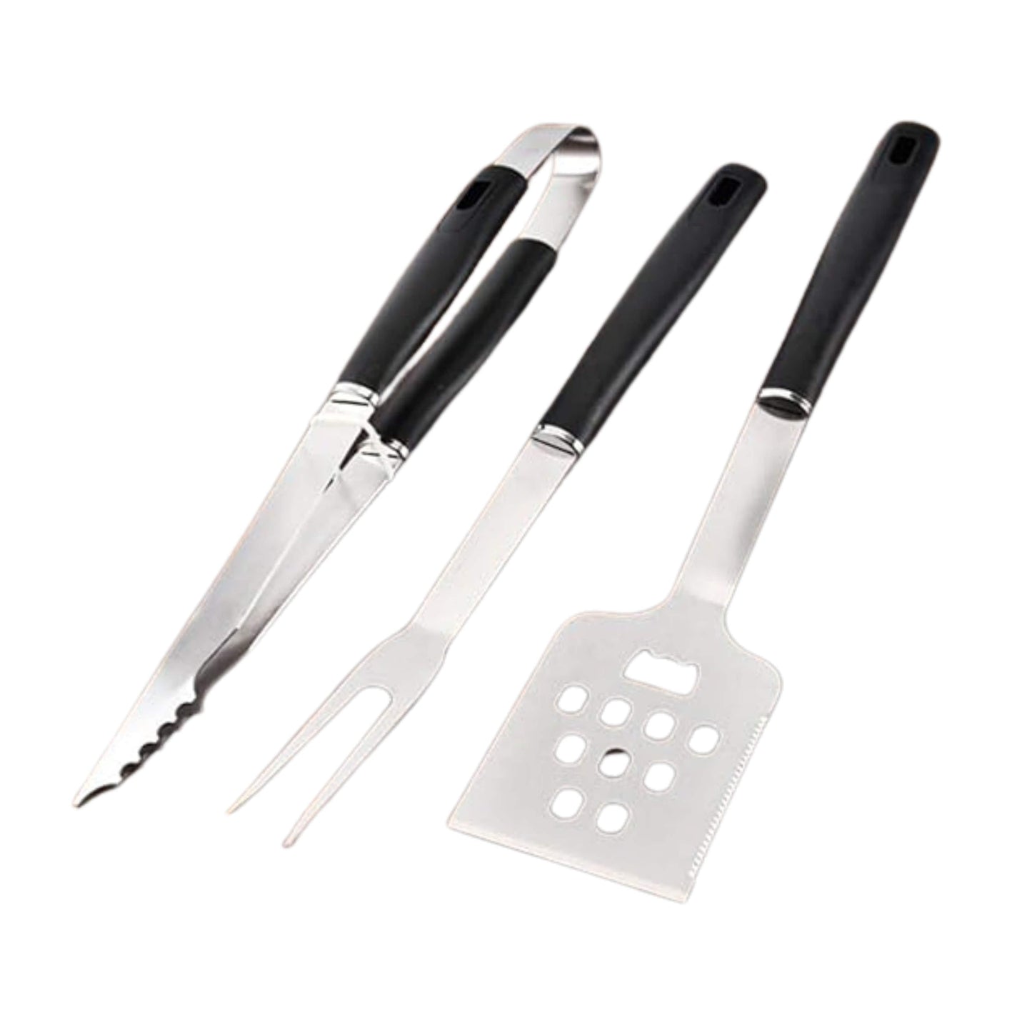 HOME DIVISION Barbecue & Accessories Silver HOME DIVISION - Stainless Steel BBQ Tool Barbeque 3 Pieces