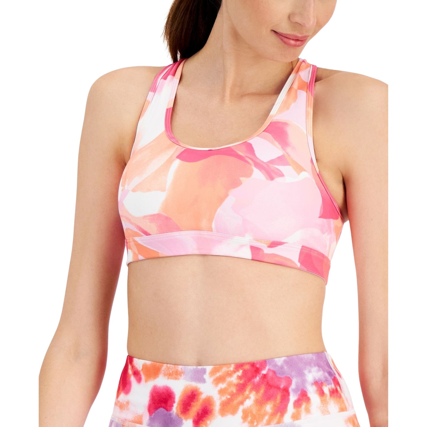 IDEOLOGY Womens sports XXL / Multi-Color IDEOLOGY - All Over Printed Strapped Sports Bra