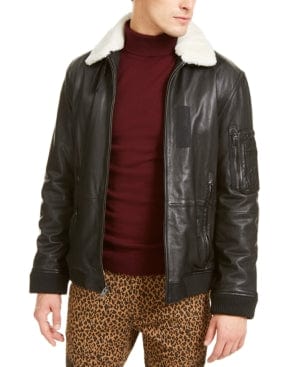 INC INTERNATIONAL CONCEPTS Mens Jackets XL / Black INC - Mens Jacket with Faux Fur Collar