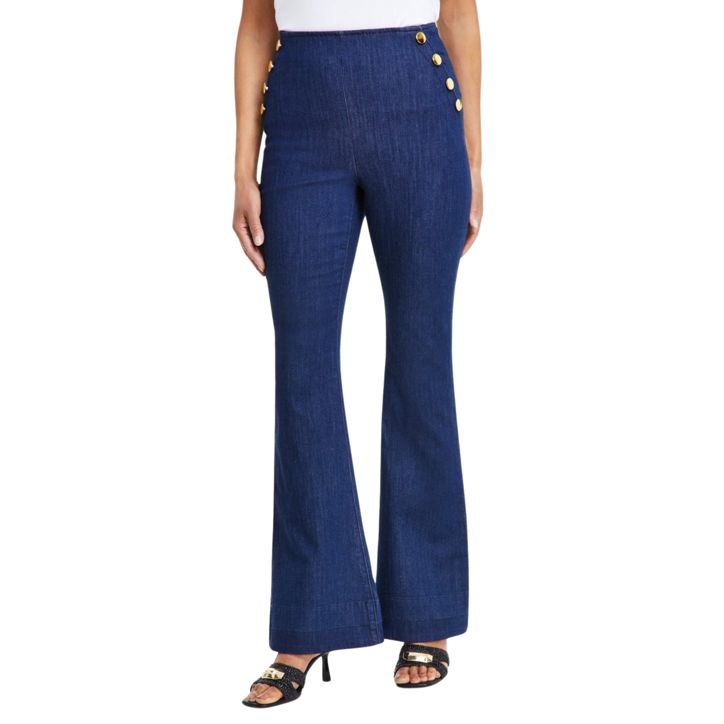 INC INTERNATIONAL CONCEPTS - Button-Trim High-Rise denim