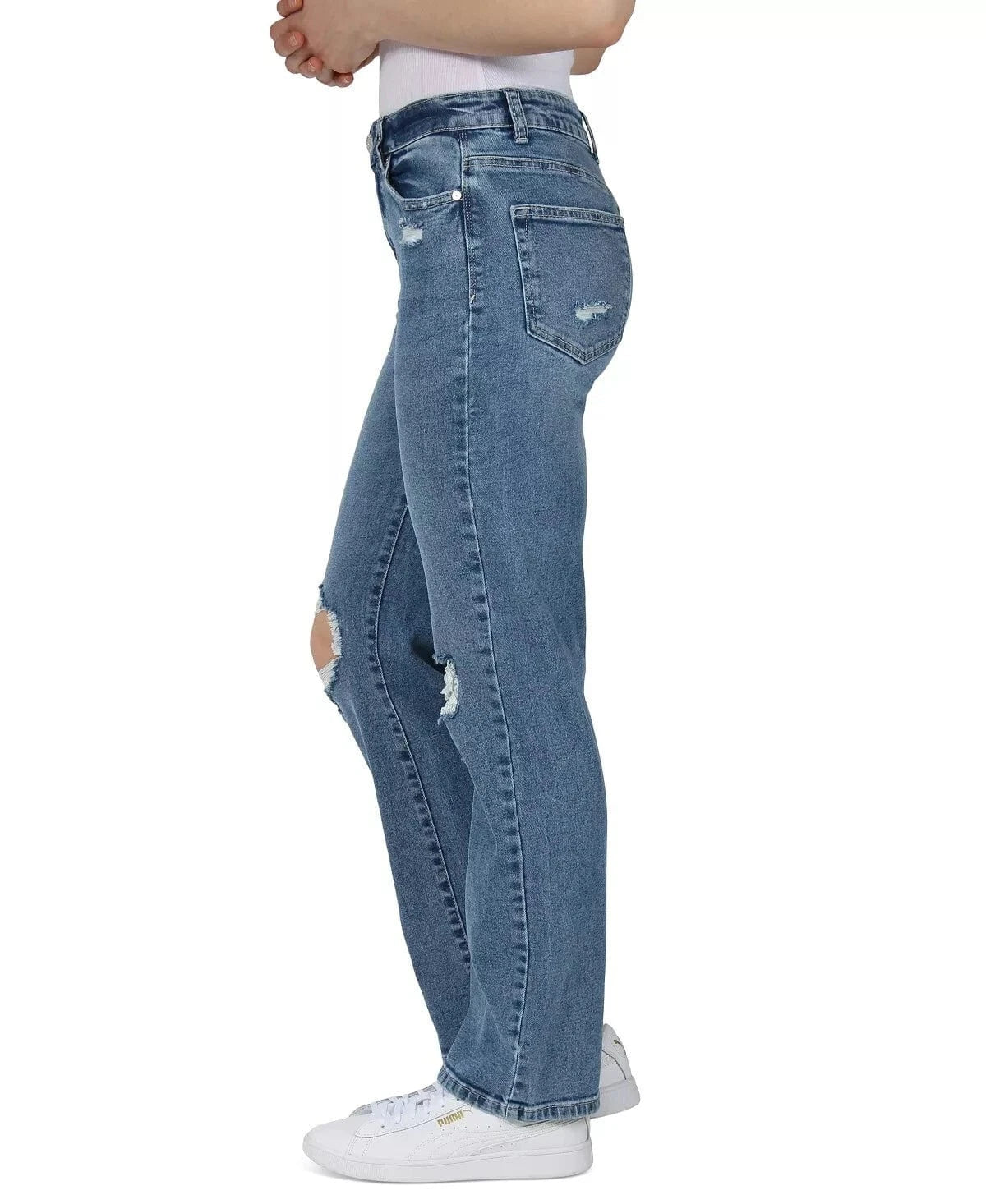 INDIGO REIN Womens Bottoms INDIGO REIN - Ripped Bootcut Jeans