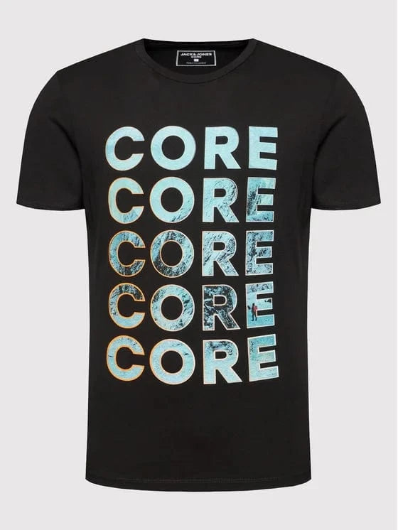 JACK & JONES Mens Tops S / Black JACK & JONES - Core Printed T-Shirt