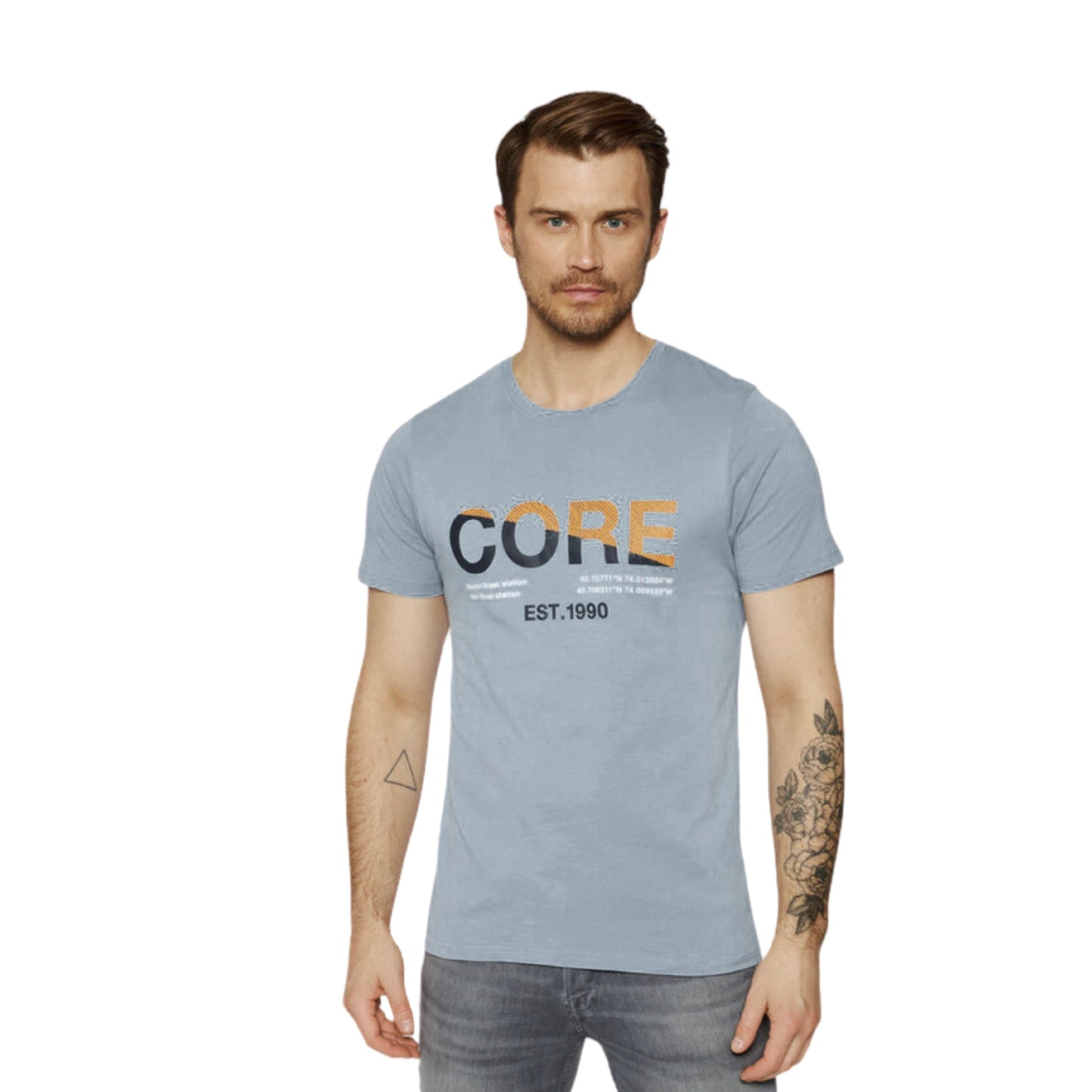 JACK & JONES Mens Tops M / Blue JACK & JONES - Cotton core t-shirt