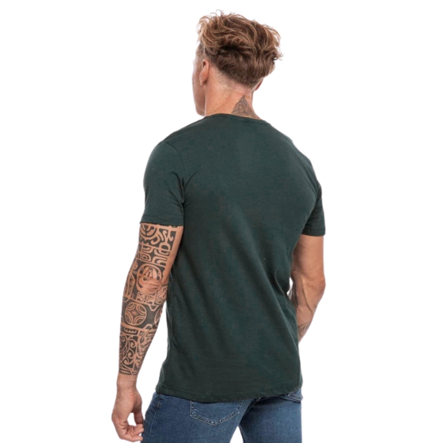 JACK & JONES Mens Tops M / Green JACK & JONES - Crew Neck T-Shirt