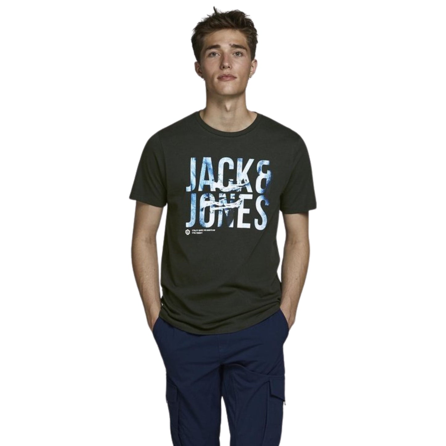 JACK & JONES Mens Tops S / Grey JACK & JONES - Slim Fit Logo T-shirt