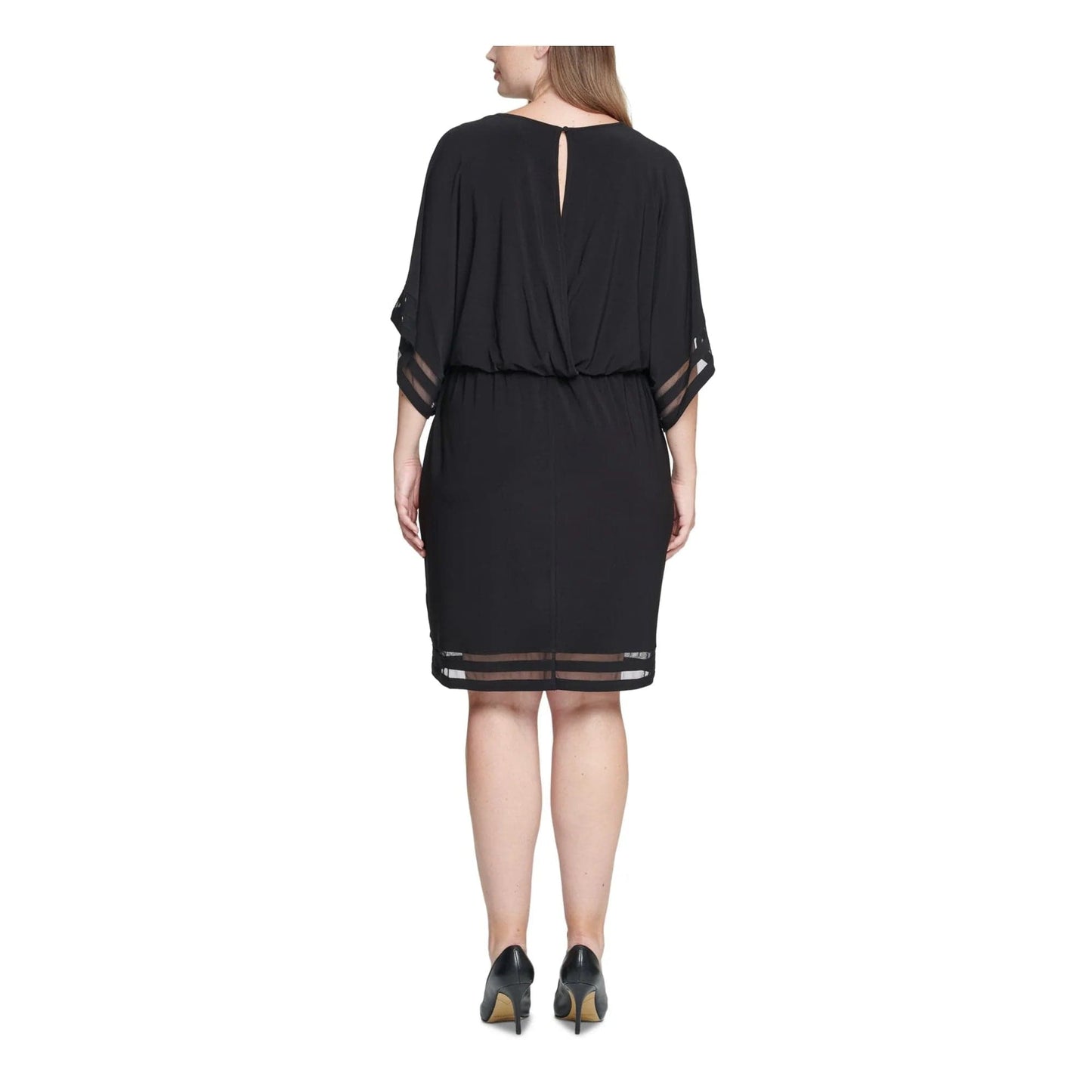 JESSICA HOWARD Womens Dress XL / Black JESSICA HOWARD - Cocktail Blouson Dress Plus