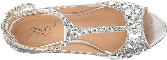 JEWEL BADGLEY Womens Shoes 38.5 / Silver JEWEL BADGLEY -Mischka Conroy Glitter