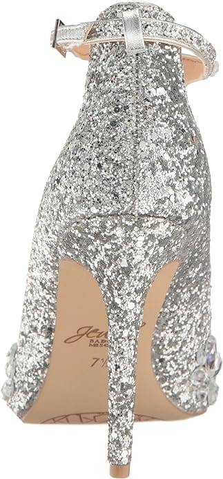 JEWEL BADGLEY Womens Shoes 38.5 / Silver JEWEL BADGLEY -Mischka Conroy Glitter