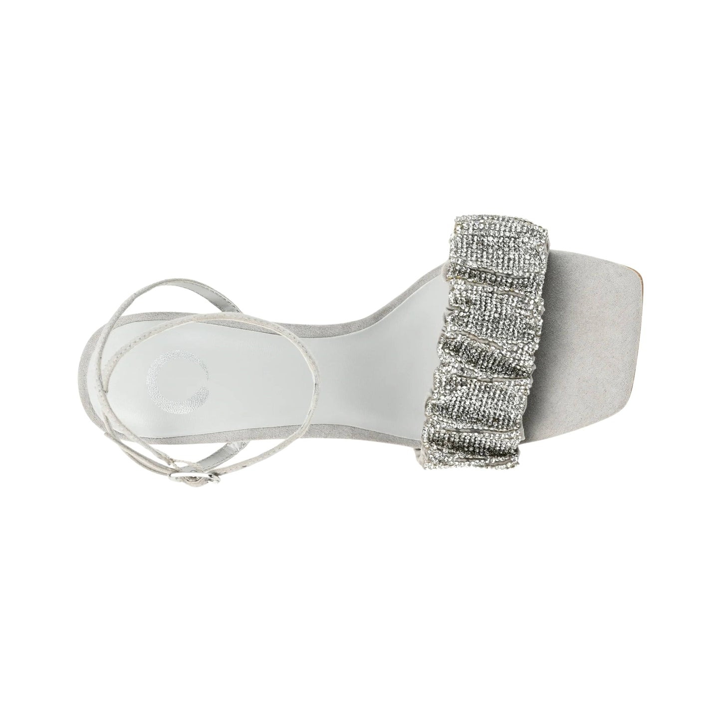 JOURNEE COLLECTION Womens Shoes 36.5 / Silver JOURNEE COLLECTION - Embellished Faux Leather Heels