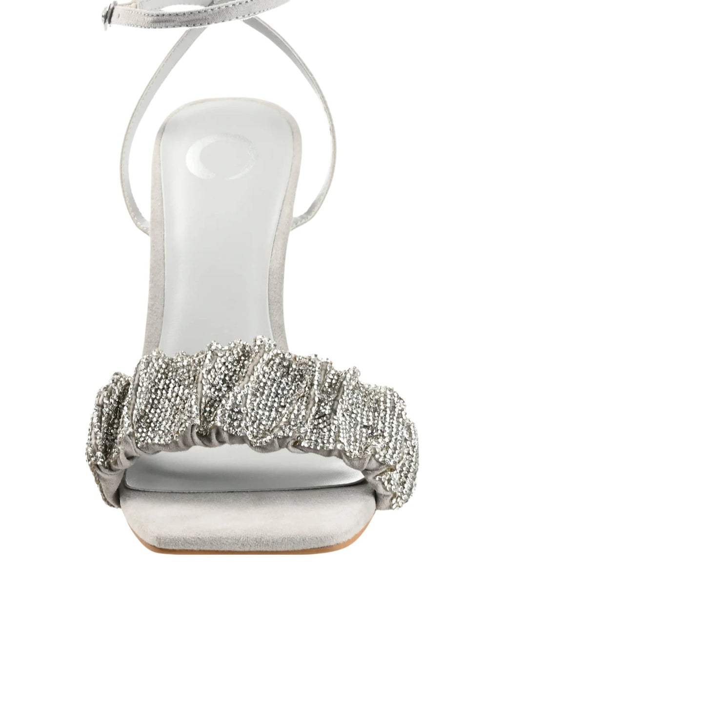 JOURNEE COLLECTION Womens Shoes 36.5 / Silver JOURNEE COLLECTION - Embellished Faux Leather Heels
