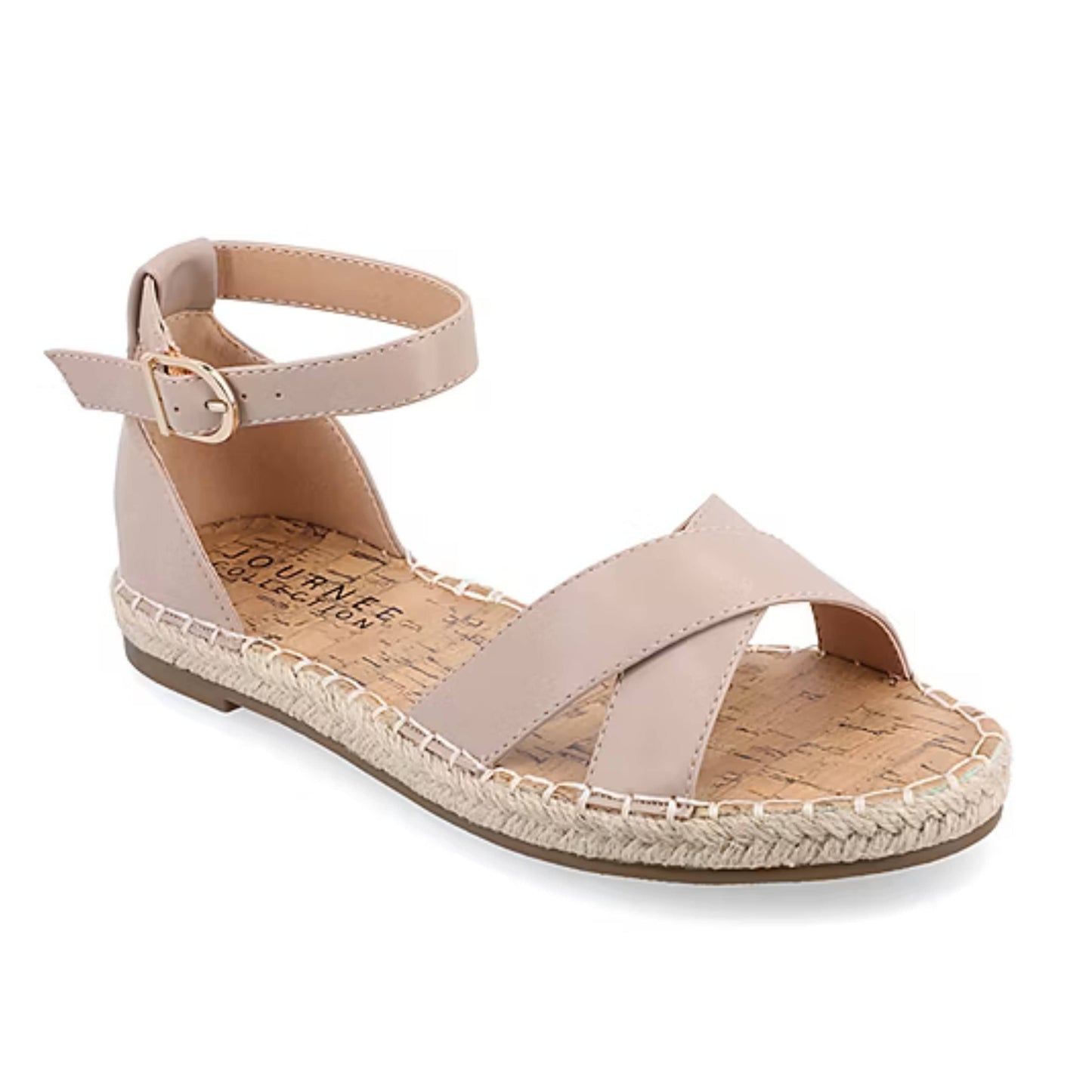JOURNEE COLLECTION Womens Shoes JOURNEE COLLECTION - Faux leather Lyddia Espadrille Flat Sandal