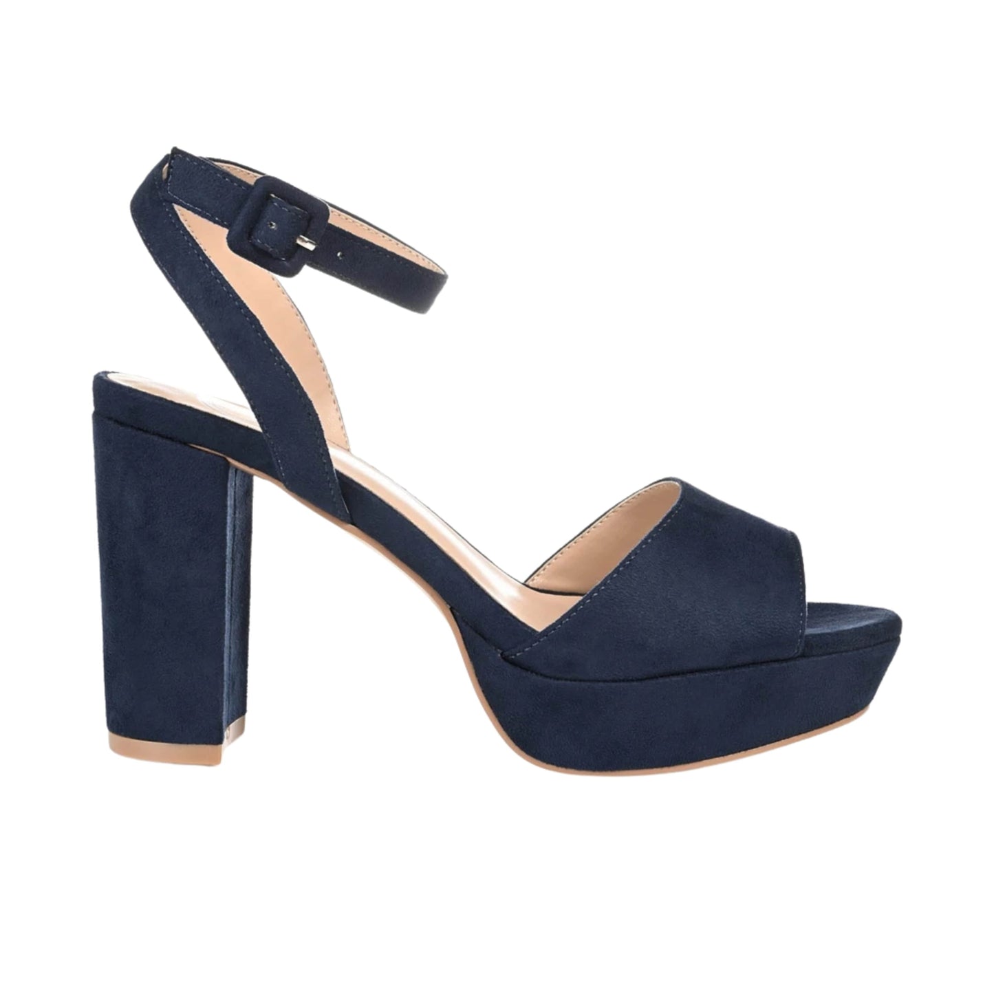 JOURNEE COLLECTION Womens Shoes 38.5 / Navy JOURNEE COLLECTION - Leather Platform Heel Sandals