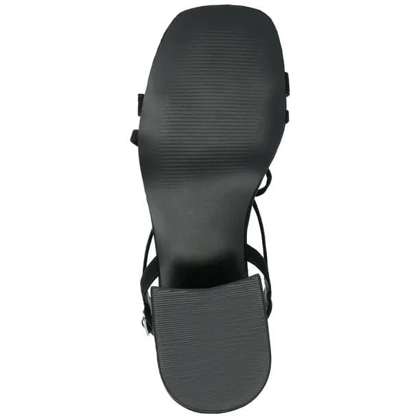 JOURNEE COLLECTION Womens Shoes 39.5 / Black JOURNEE COLLECTION - Multi Strap Block Heel Sandals
