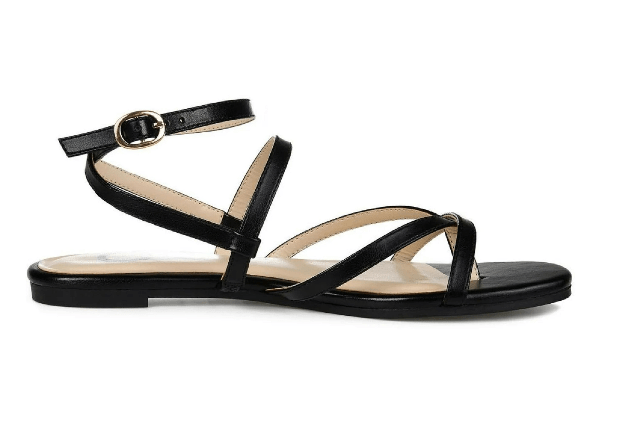 JOURNEE COLLECTION Womens Shoes 39.5 / Black JOURNEE COLLECTION - Strappy Flat Sandals