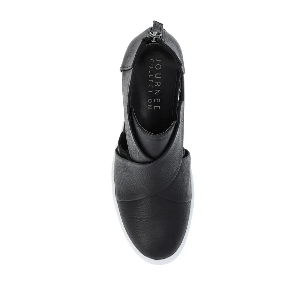 JOURNEE COLLECTION Womens Shoes 38.5 / Black JOURNEE COLLECTION - Wedge Sneakers In Faux Leather
