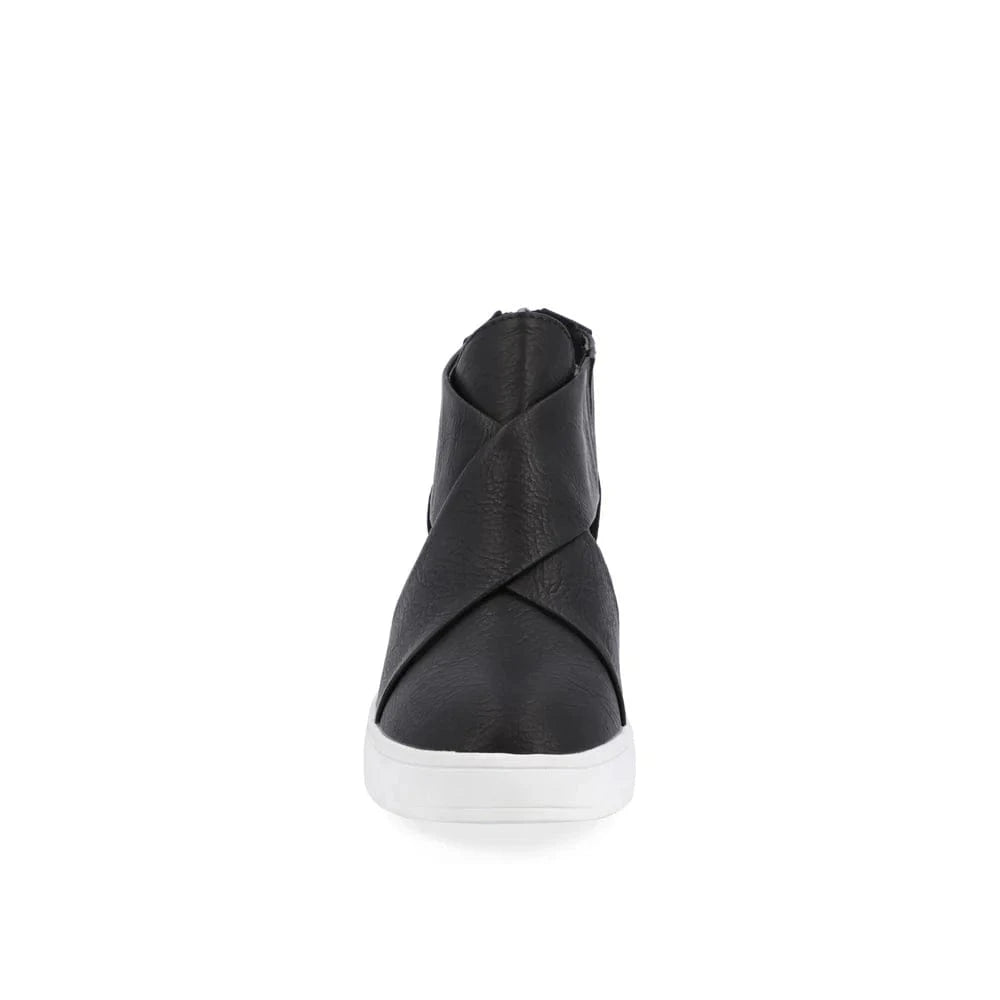 JOURNEE COLLECTION Womens Shoes 38.5 / Black JOURNEE COLLECTION - Wedge Sneakers In Faux Leather