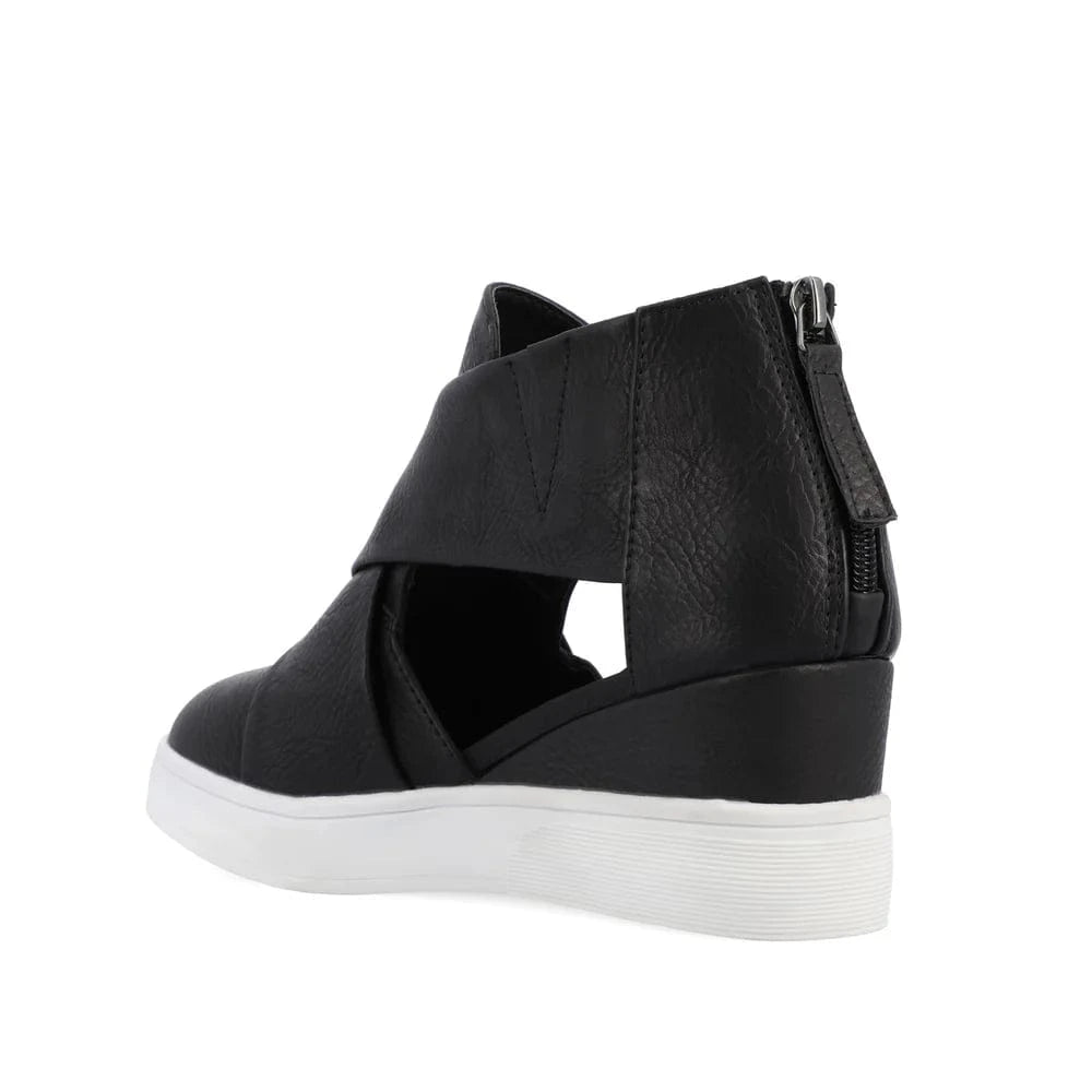 JOURNEE COLLECTION Womens Shoes 38.5 / Black JOURNEE COLLECTION - Wedge Sneakers In Faux Leather