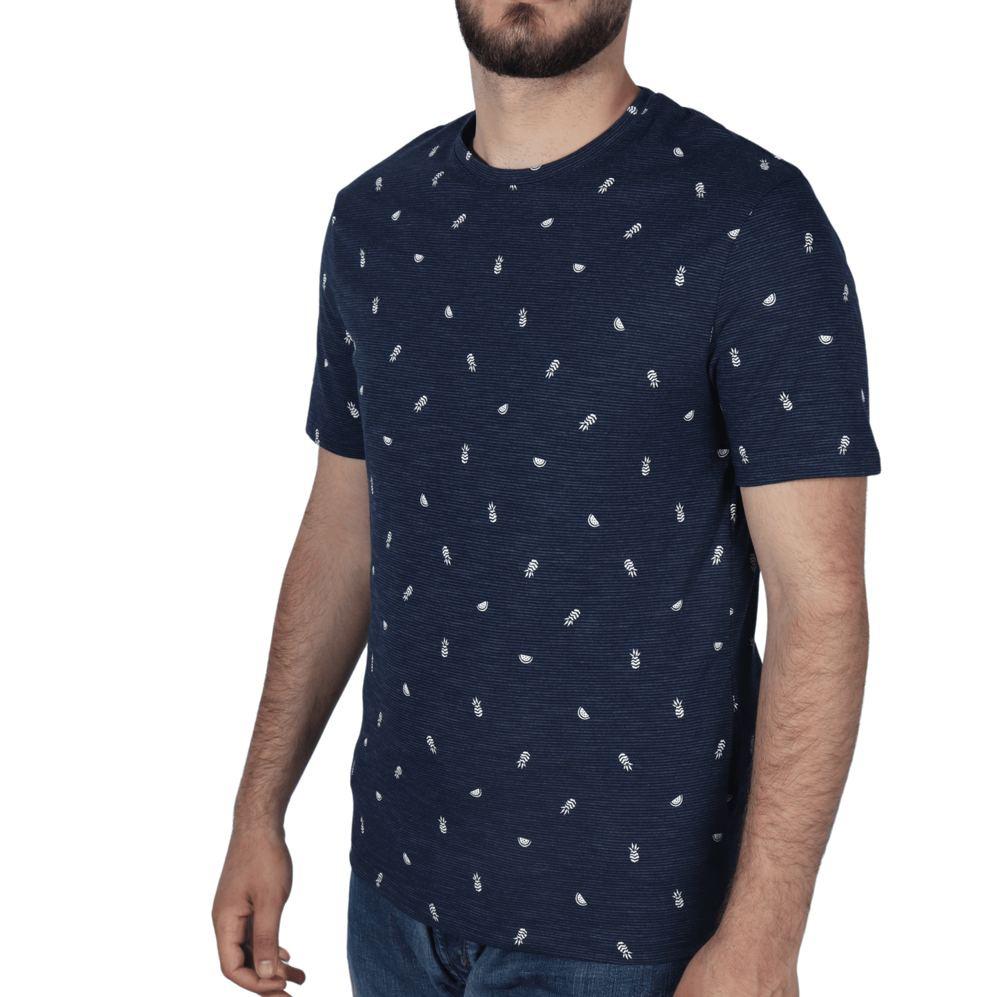 JULES Mens Tops M / Navy JULES - Fruit Printed Desihn Short Sleeves T-Shirt