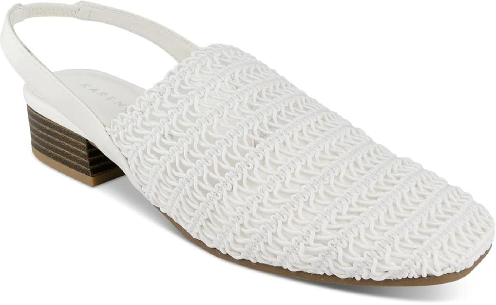 KAREN SCOTT Womens Shoes 37 / White KAREN SCOTT - Faux Leather Dressy Slingbacks