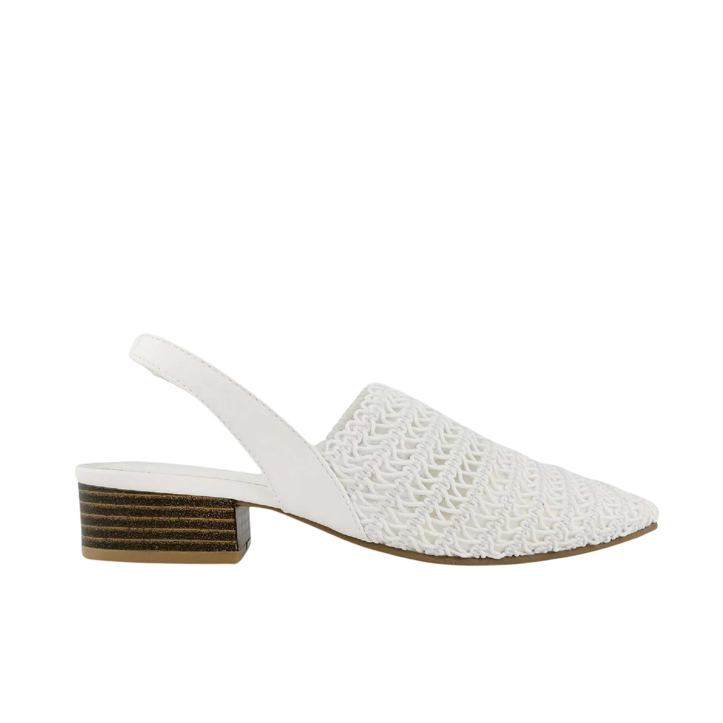 KAREN SCOTT Womens Shoes 37 / White KAREN SCOTT - Faux Leather Dressy Slingbacks