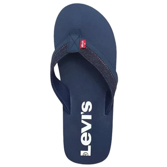 LEVI'S Mens Shoes 42 / Navy LEVI'S - Wordmark Slip-on Thong Slipper