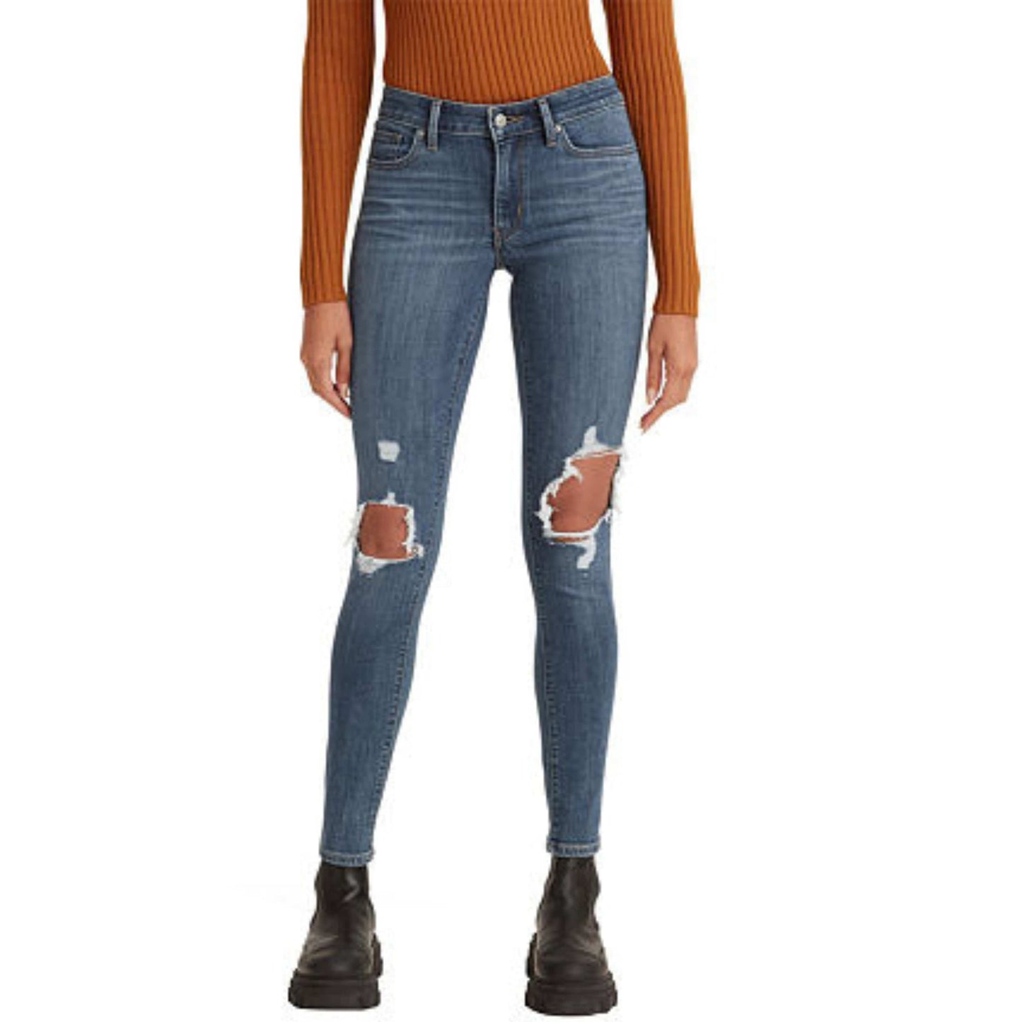 LEVI'S Womens Bottoms XL / Blue / 34 LEVI'S - Mid Rise Skinny Jeans