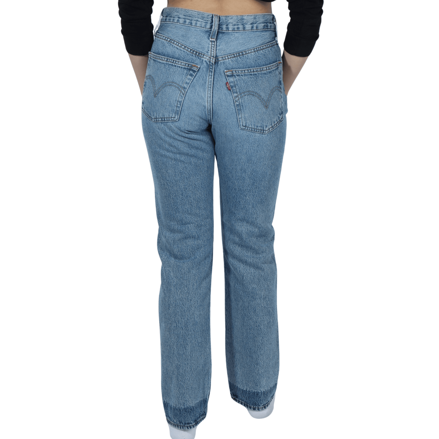 LEVI'S Womens Bottoms LEVI'S - Straight leg cotton ribcage denim