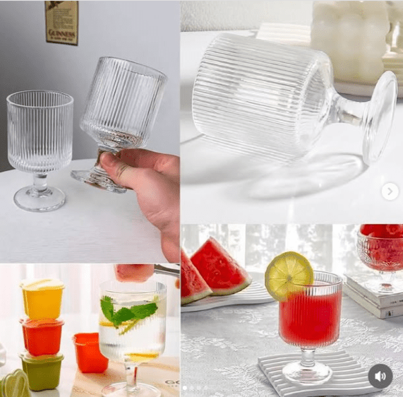 LIVARNO Kitchenware 450 ml LIVARNO - Textured Set 0f Glass