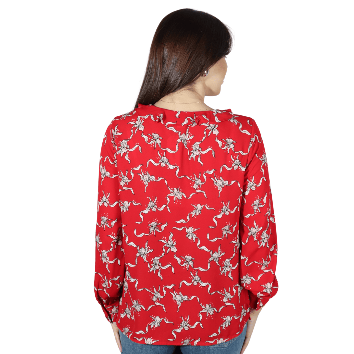 LIZ CLAIBORNE Womens Tops LIZ CLAIBORNE - Floral Long Sleeve Blouse