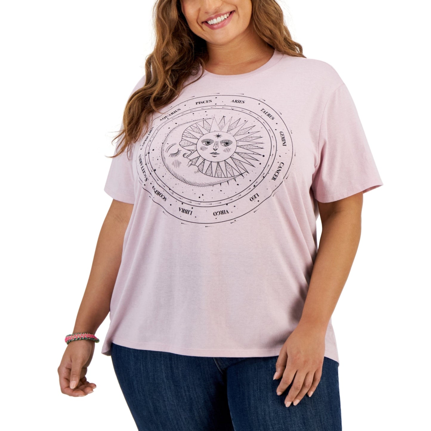 LOVE TRIBE Womens Tops XXL / Pink LOVE TRIBE - Sun Moon Graphic T-Shirt
