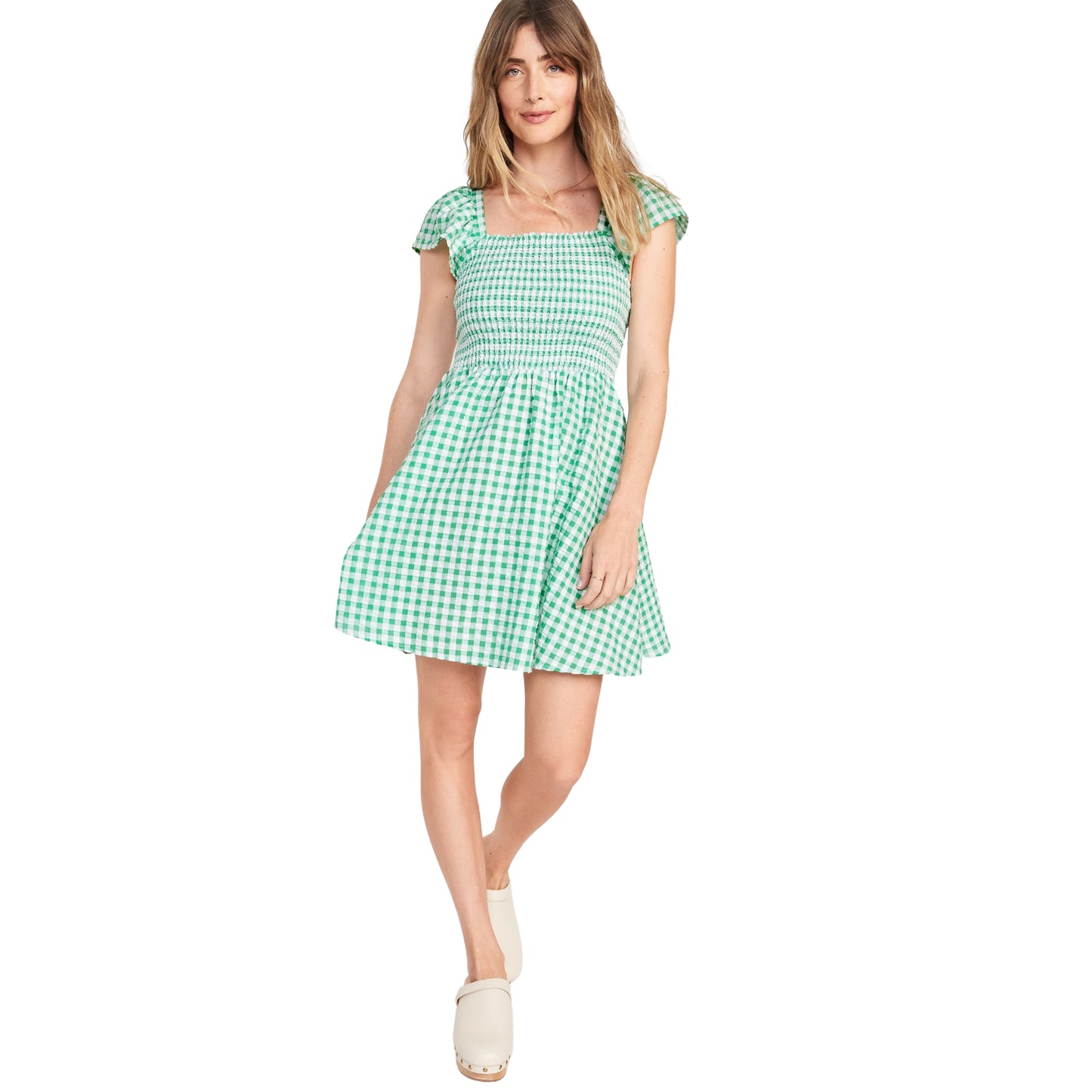 OLD NAVY - Flutter-Sleeve Smocked Mini Dress
