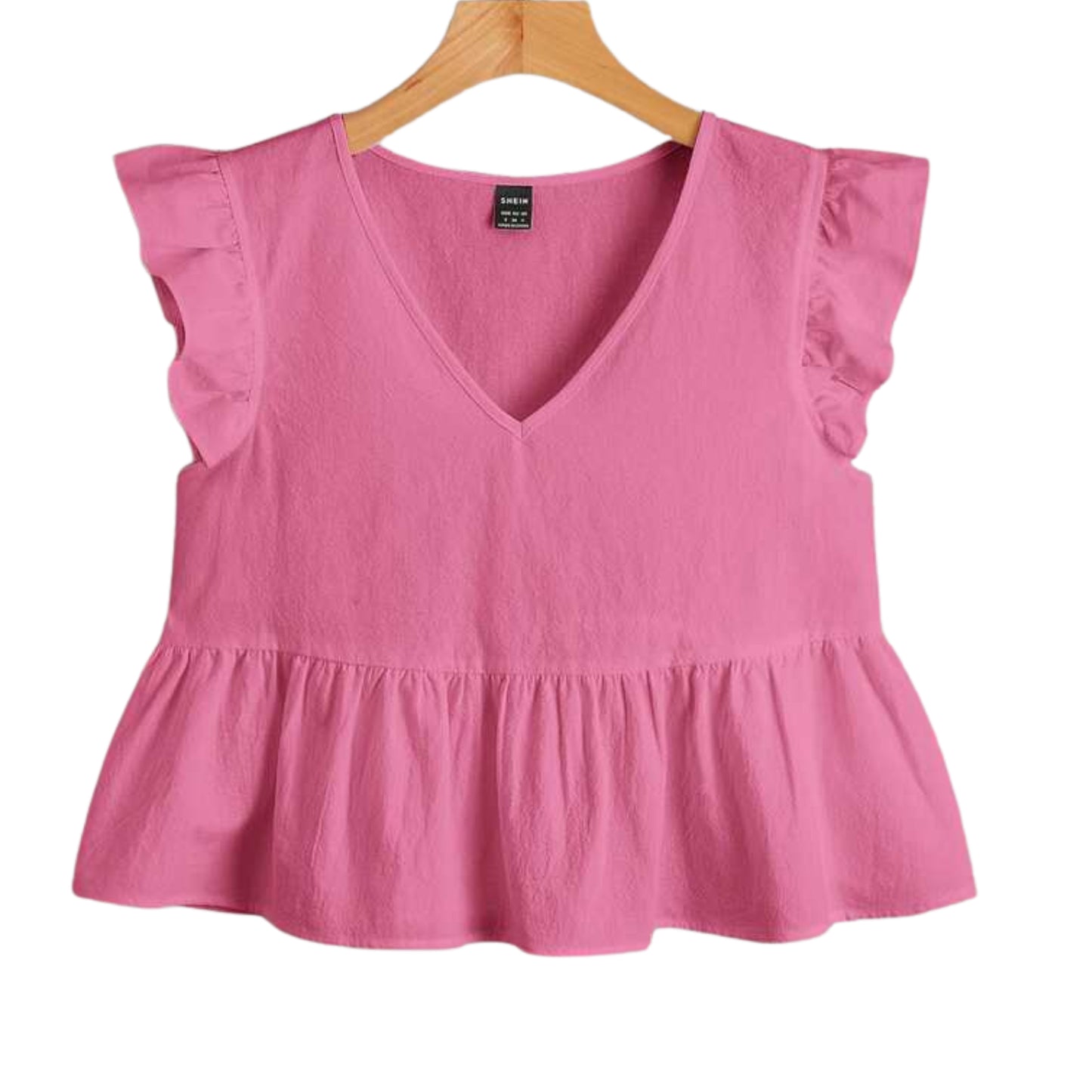 SHEIN - Ruffle Trim Peplum Top