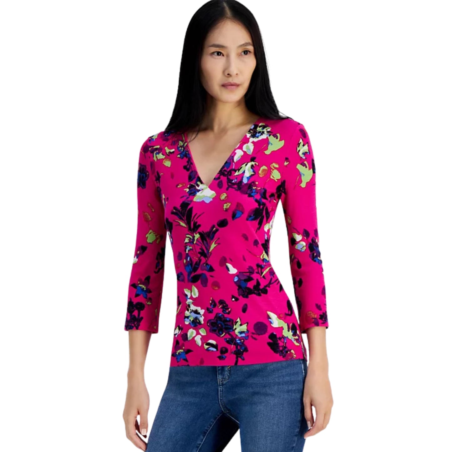 INC - Printed Ribbed Top