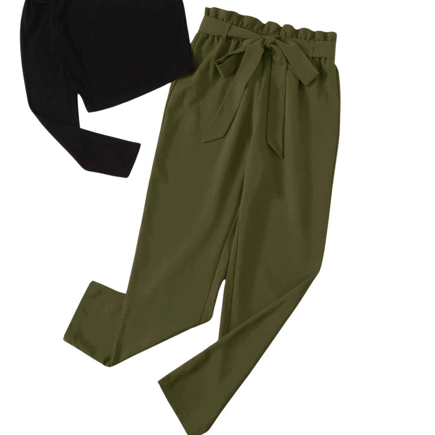 SHEIN - Belted Paper Pocket Pants