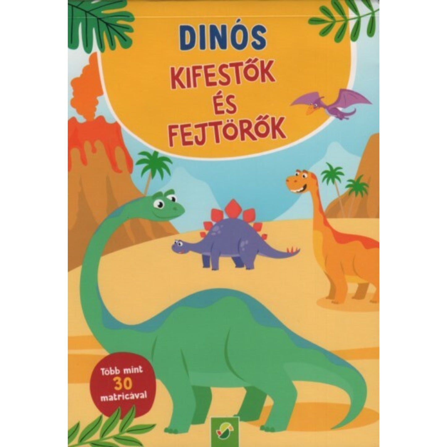 Dinosaur coloring pages and puzzles - With over 30 stickers