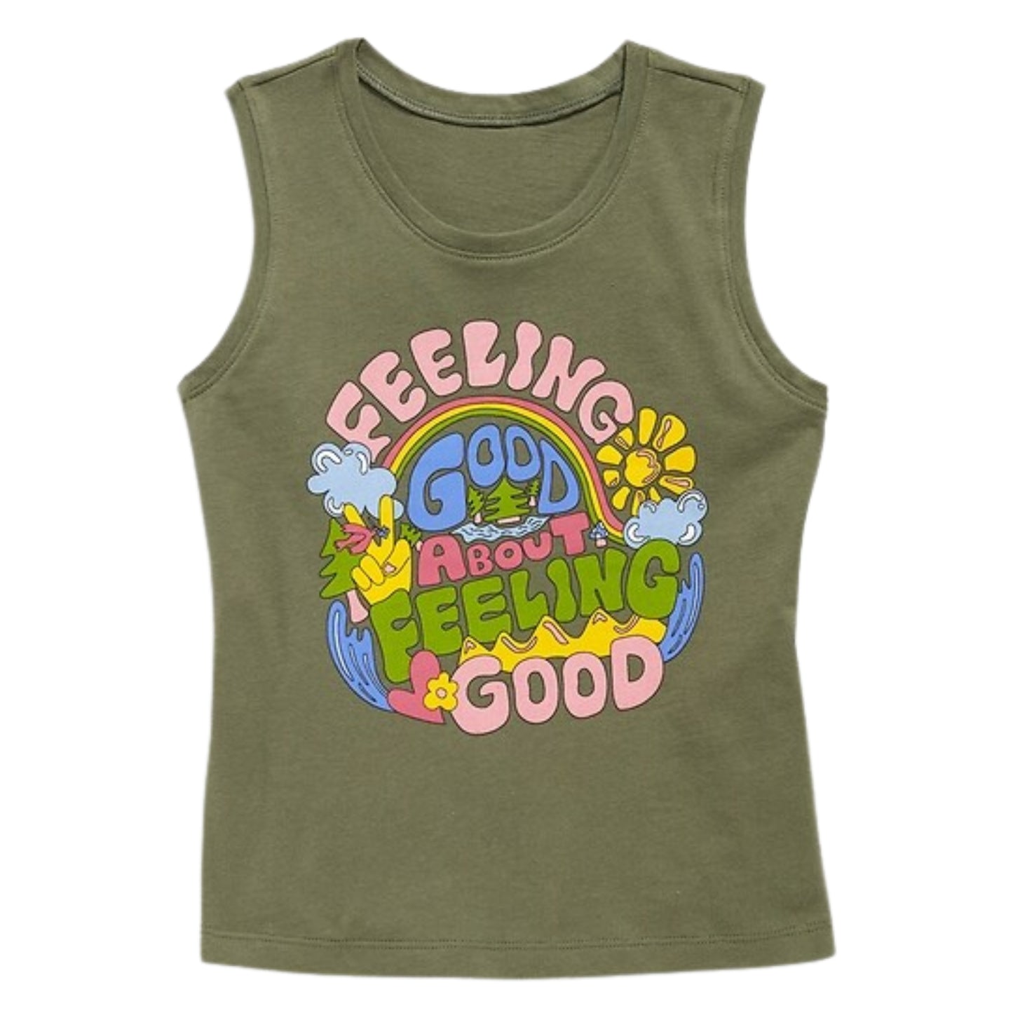 OLD NAVY - Soft-Washed Graphic Sleeveless T-Shirt