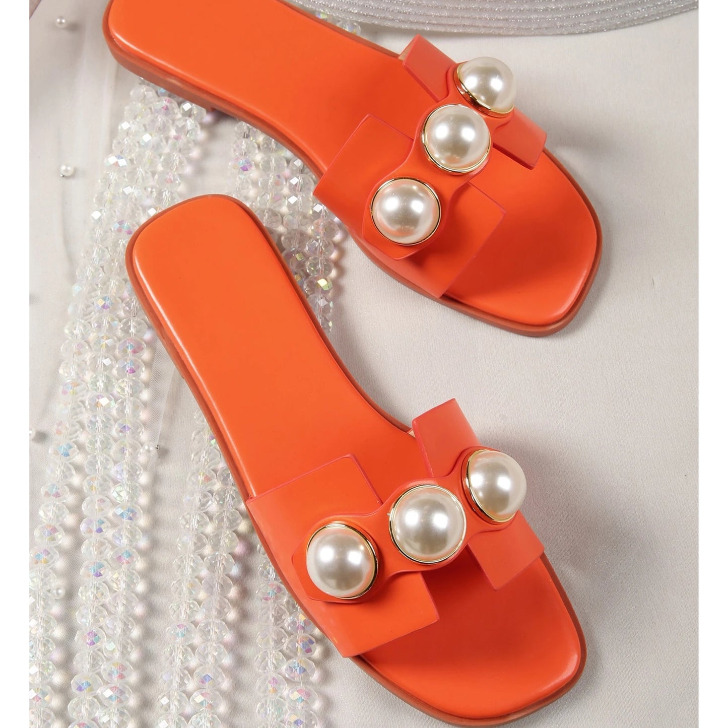 SHEIN - Fashionable Pearl Decor Slipper