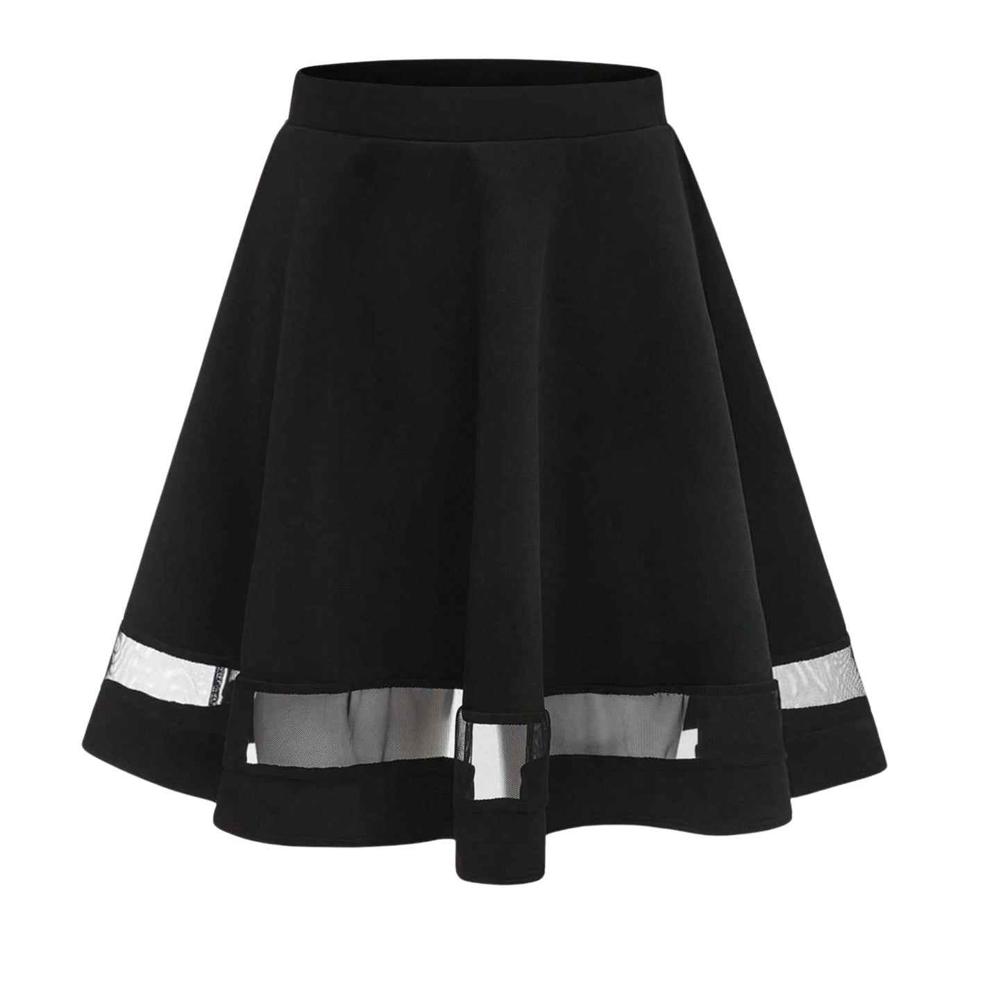 SHEIN - wide-leg skirt with mesh insert and wide waist