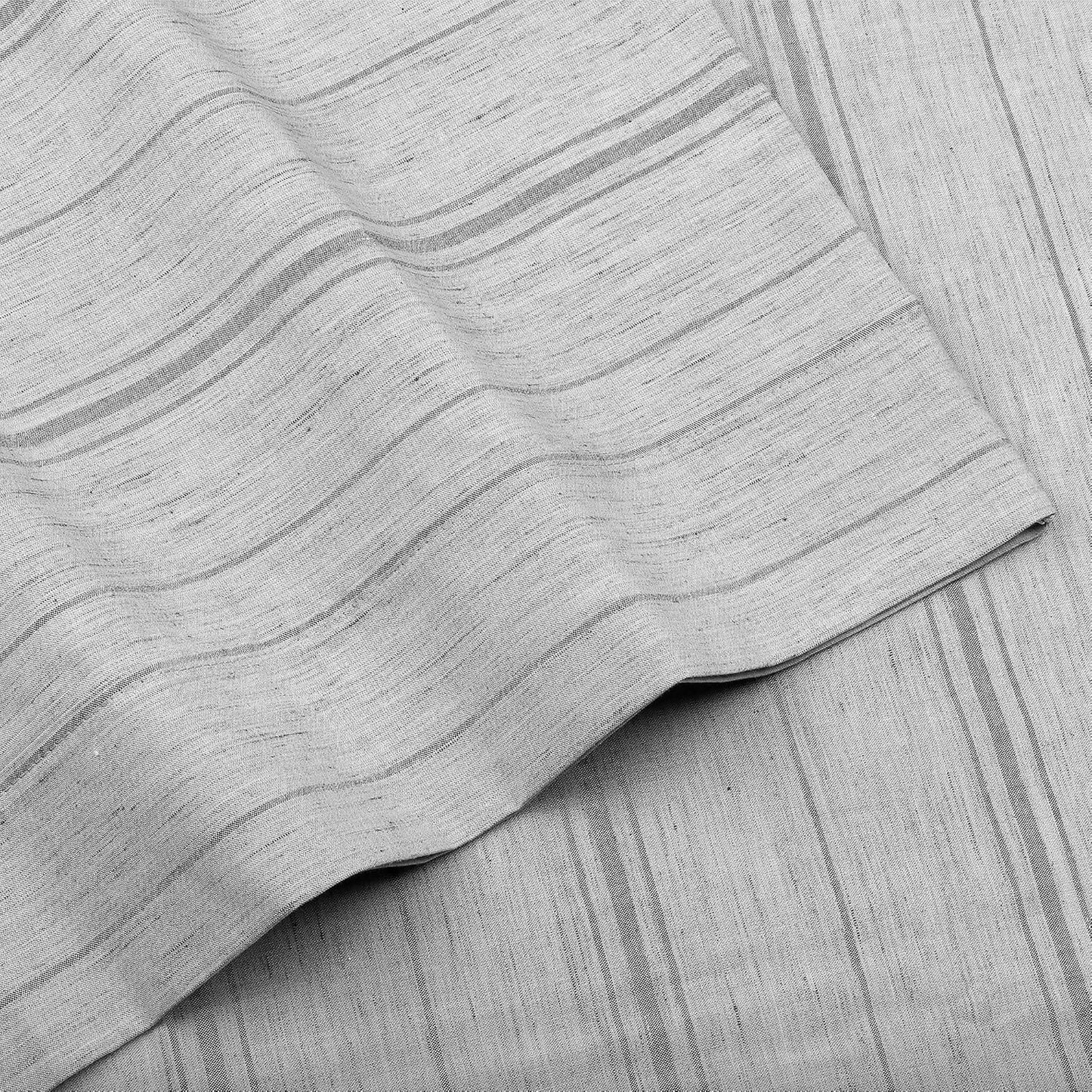 MACARON Sheet Sets Full / Grey MACARON - Printed Pattern Peached Cotton Percale Melange Sheet Set Minimal