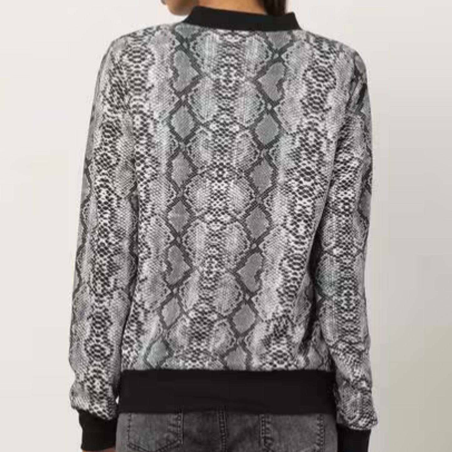NEW COLLECTION Womens Jackets M / Multi-Color NEW COLLECTION - Reptilian Print Bomber Jacket