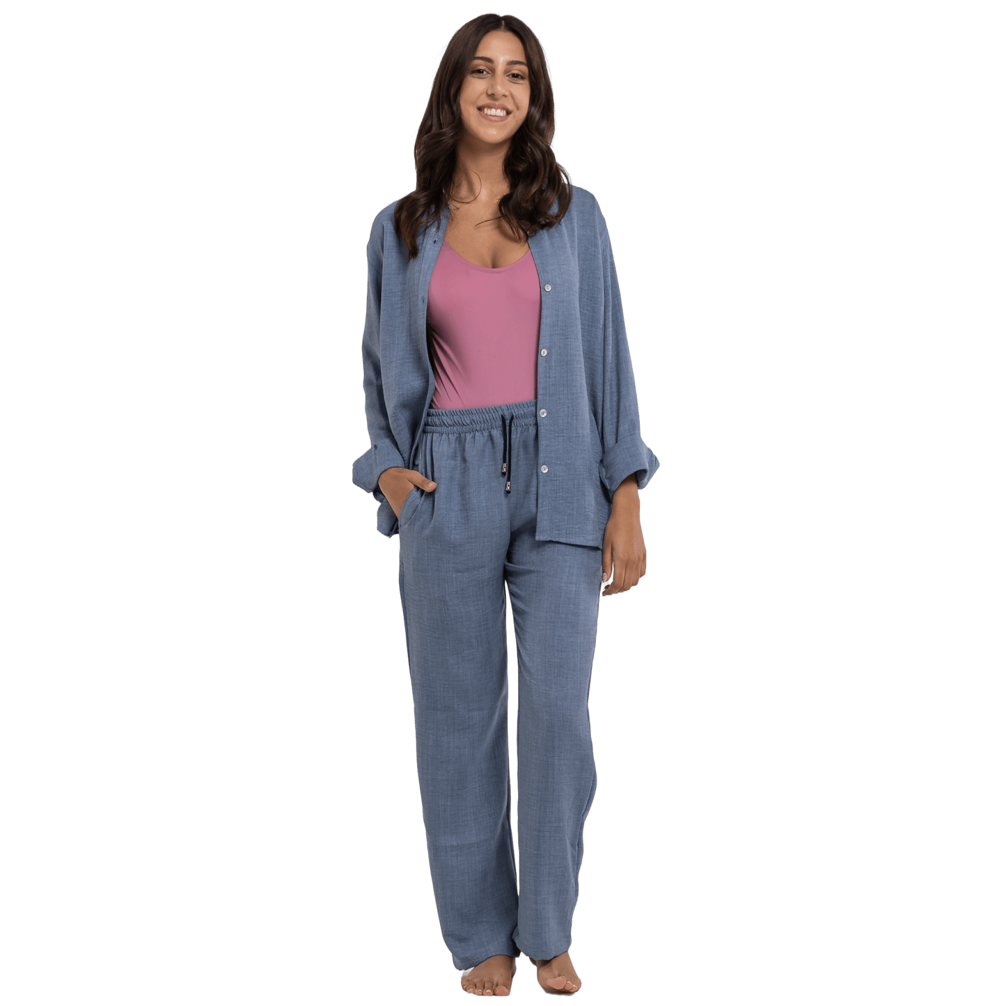 NINETY 60 NINETY Women Sets Blue / S / Linen Ninety 60 Ninety - Kali Linen Set