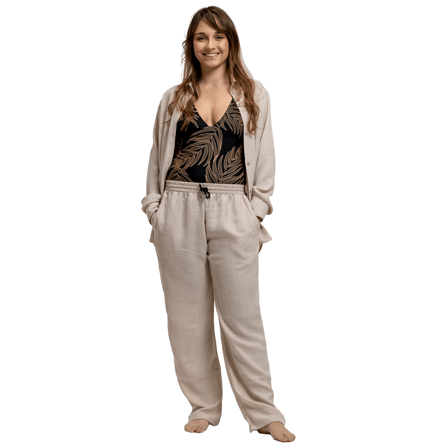 NINETY 60 NINETY Women Sets Beige / S / Linen Ninety 60 Ninety - Kali Linen Set